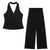 Eaton Tailored Set – Halter Vest & High-Waist Trousers
