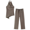 Notting Hill Lace-Up Set – Sleeveless Top & Wide-Leg Trousers