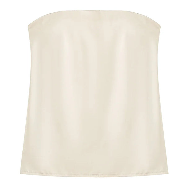 Belgravia Satin Co-ord – Strapless Top & High-Waist Pants