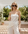 Belgravia Satin Co-ord – Strapless Top & High-Waist Pants