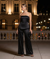 Belgravia Satin Co-ord – Strapless Top & High-Waist Pants
