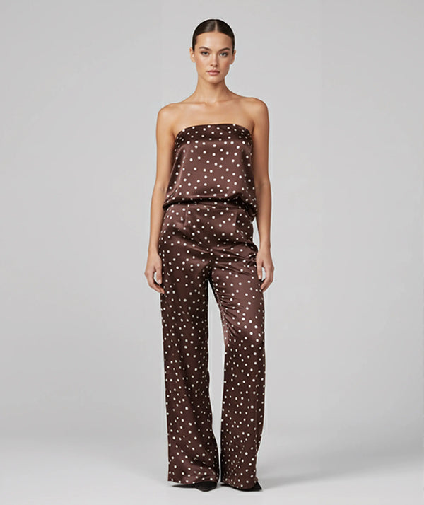 Belgravia Satin Co-ord – Strapless Top & High-Waist Pants