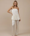 Belgravia Satin Co-ord – Strapless Top & High-Waist Pants