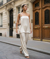 Belgravia Satin Co-ord – Strapless Top & High-Waist Pants