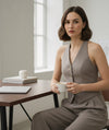 Eaton Tailored Set – Halter Vest & High-Waist Trousers