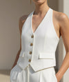 Eaton Tailored Set – Halter Vest & High-Waist Trousers