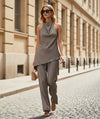 Notting Hill Lace-Up Set – Sleeveless Top & Wide-Leg Trousers