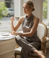 Notting Hill Lace-Up Set – Sleeveless Top & Wide-Leg Trousers